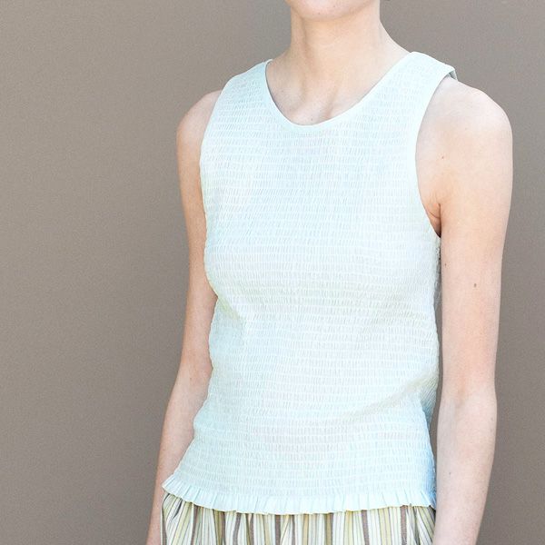 オーガニックコットン スモックノースリーブトップ