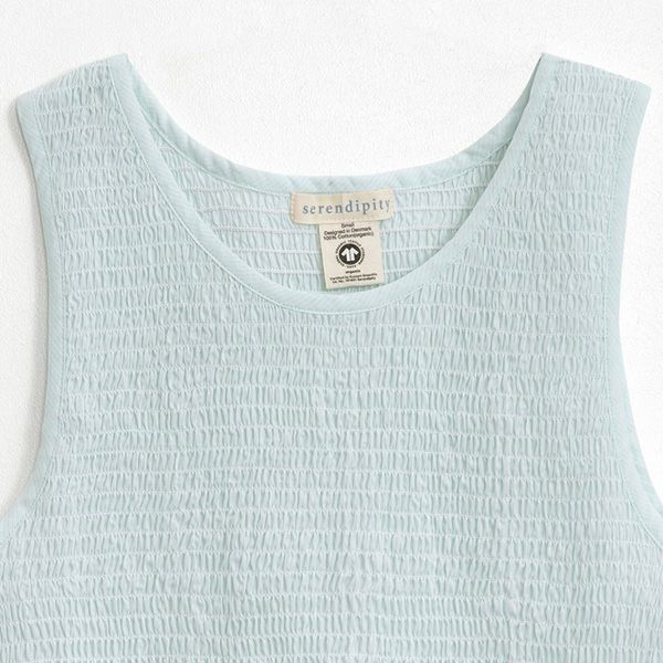 オーガニックコットン スモックノースリーブトップ