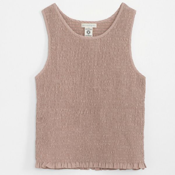 オーガニックコットン スモックノースリーブトップ