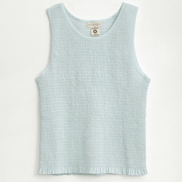 オーガニックコットン スモックノースリーブトップ