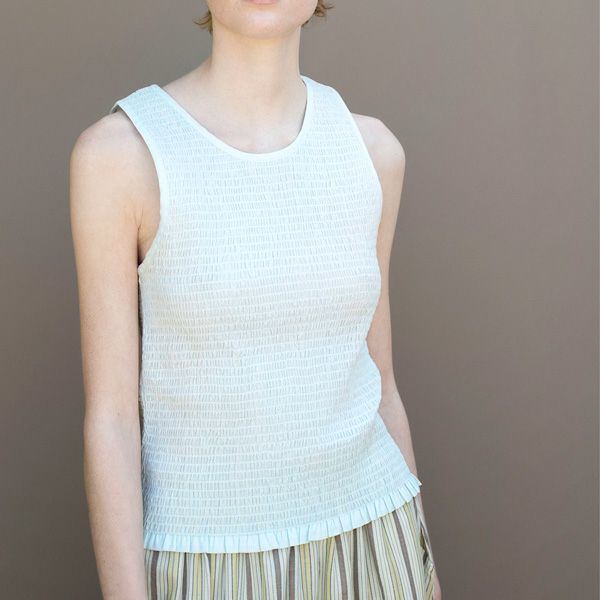 オーガニックコットン スモックノースリーブトップ