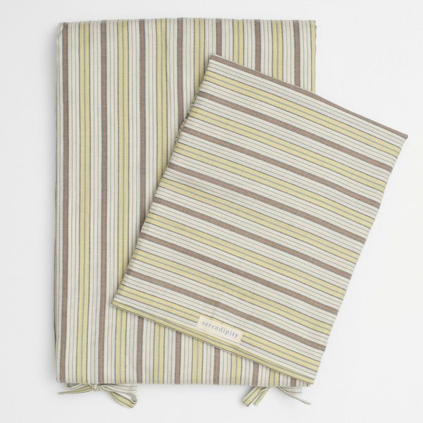 オーガニックコットン 掛け布団カバー&ピローケース MistyStripes