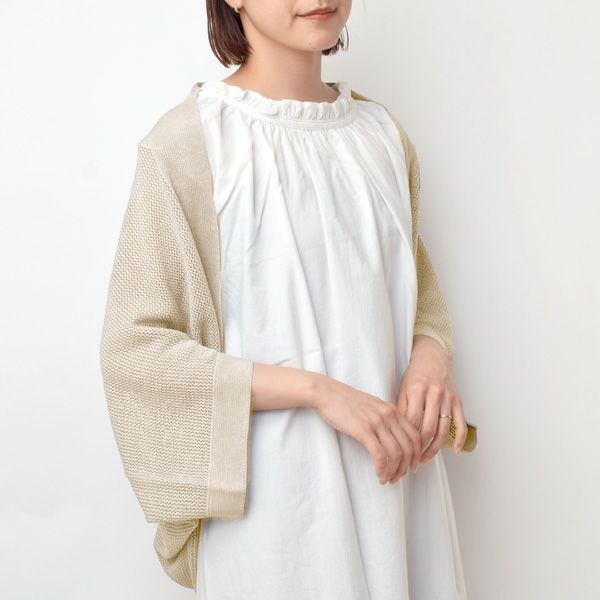 オーガニックコットン&リネン メッシュボレロ