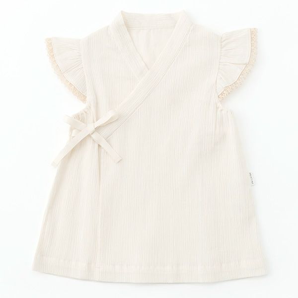 オーガニックコットン ベビー楊柳フリル甚平