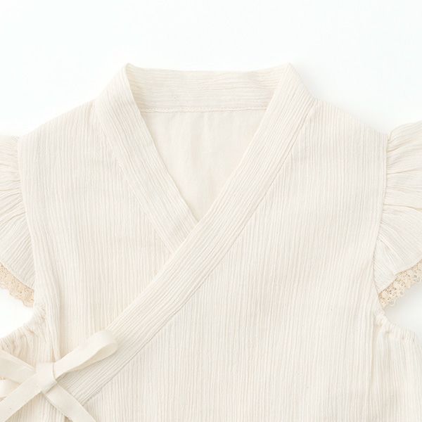 オーガニックコットン ベビー楊柳フリル甚平