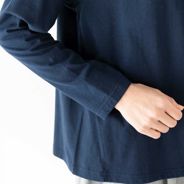 オーガニックコットン 天竺ラグランスリーブギャザートップ