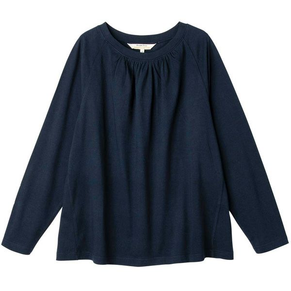 オーガニックコットン 天竺ラグランスリーブギャザートップ
