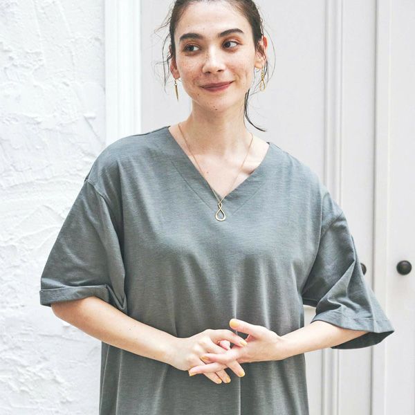 オーガニックコットン スラブ天竺ワンピース