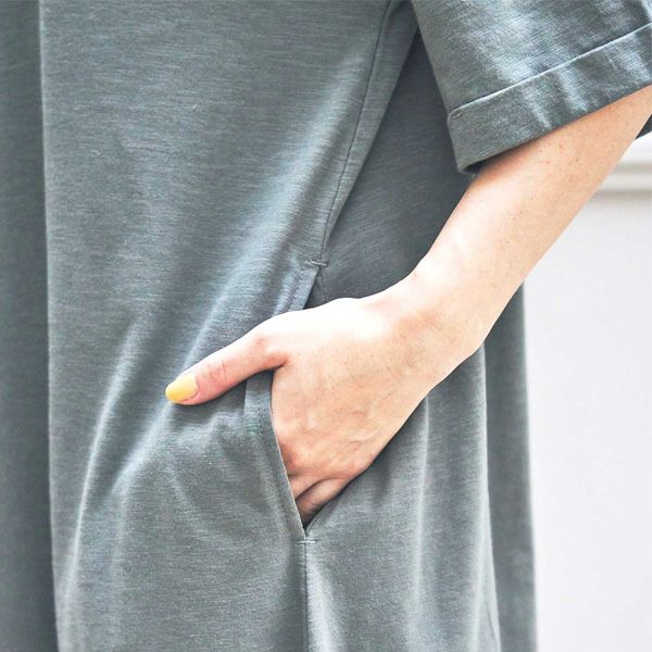 オーガニックコットン スラブ天竺ワンピース