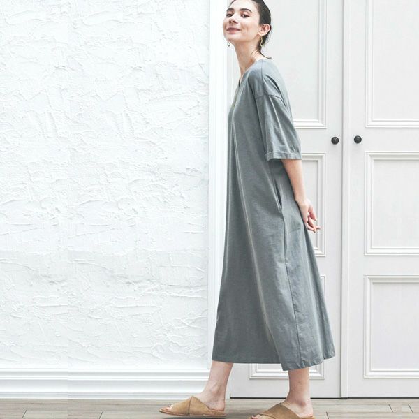 オーガニックコットン スラブ天竺ワンピース