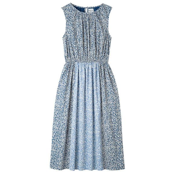 オーガニックコットン Ｖ＆Ａマートン柄ノースリーブフレアワンピース