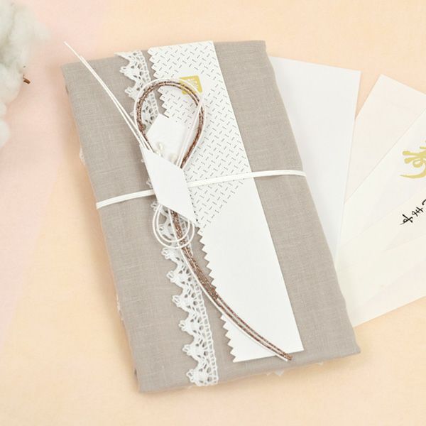 オーガニックコットンのハンカチで出来たご祝儀袋 八の字