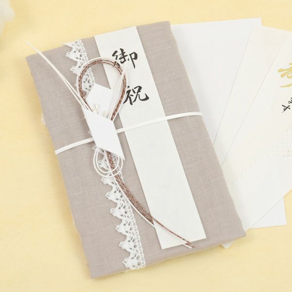 オーガニックコットンのハンカチで出来たご祝儀袋 八の字