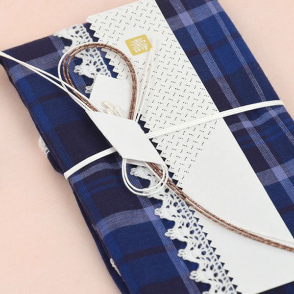 オーガニックコットンのハンカチで出来たご祝儀袋 八の字