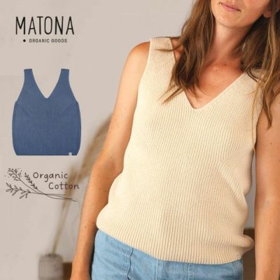 オーガニックコットン ノースリーブニット