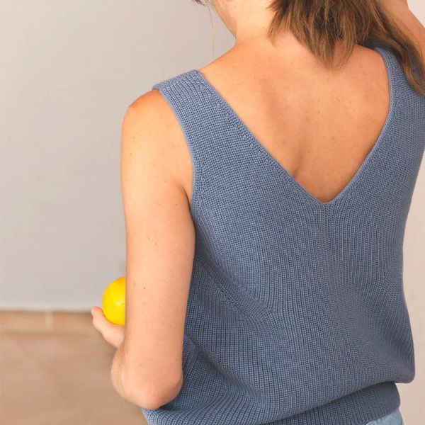 オーガニックコットン ノースリーブニット