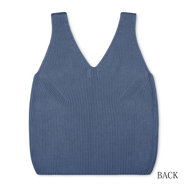 オーガニックコットン ノースリーブニット