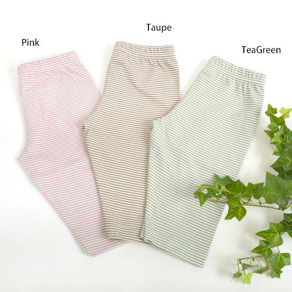 オーガニックコットン ベビーカプリレギンスFineStripe