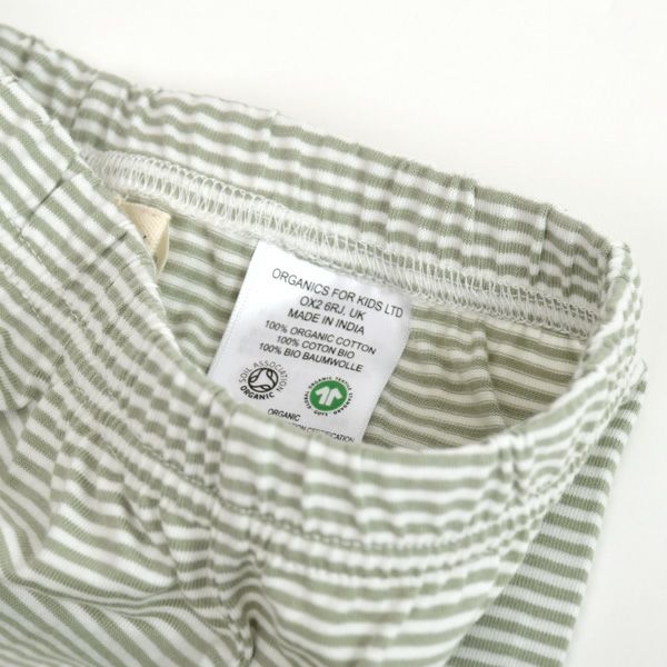 オーガニックコットン ベビーカプリレギンスFineStripe