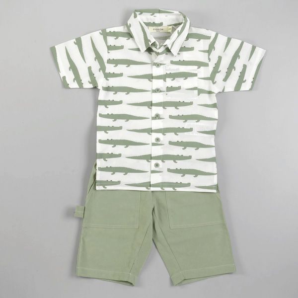 オーガニックコットン キッズペインターハーフパンツ