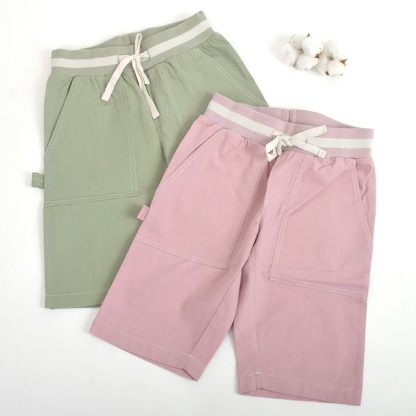 オーガニックコットン キッズペインターハーフパンツ