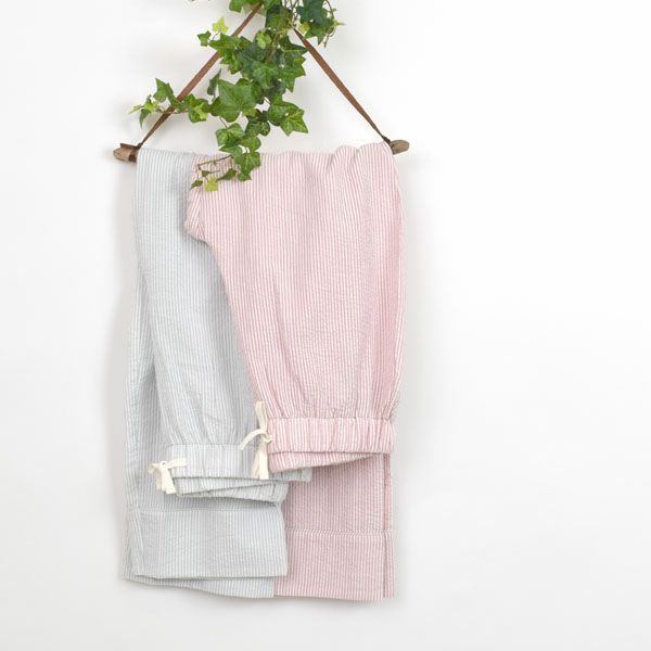 オーガニックコットン シアサッカーリラックスパンツ