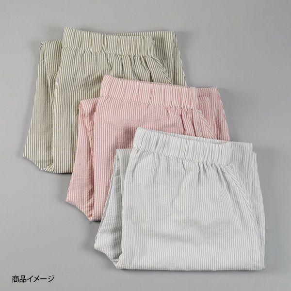 オーガニックコットン シアサッカーリラックスパンツ