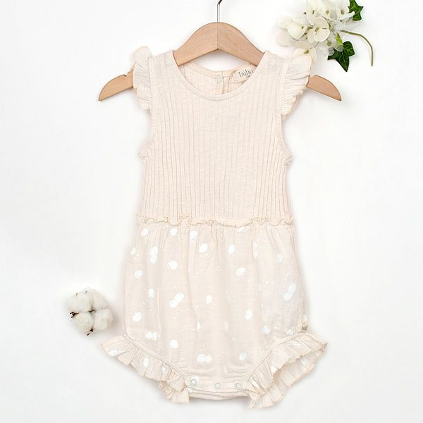 オーガニックコットン ベビーコンビロンパース APPLE