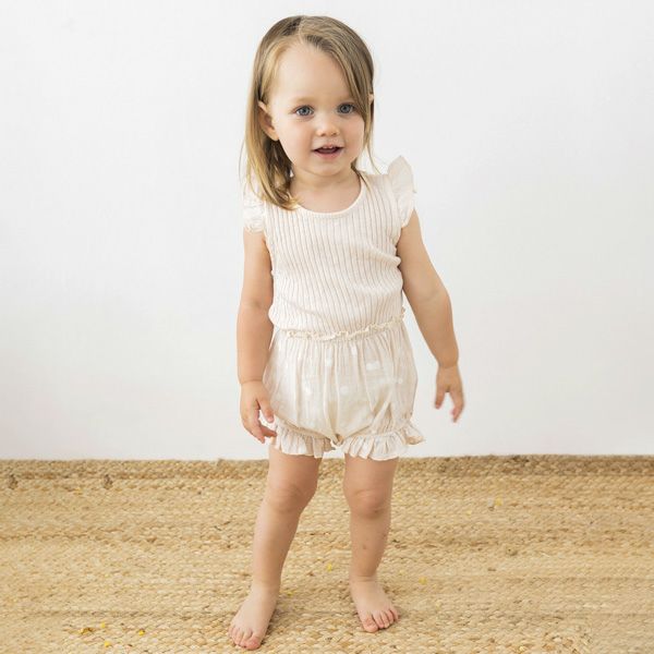 オーガニックコットン ベビーコンビロンパース APPLE