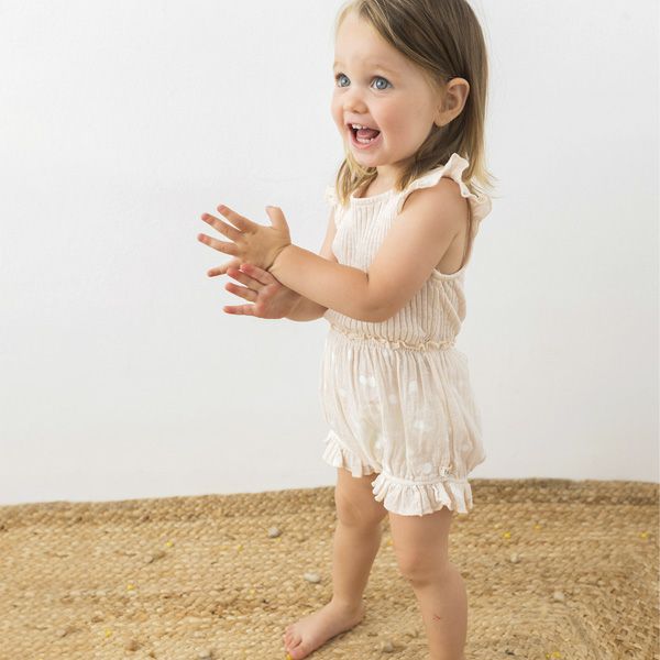 オーガニックコットン ベビーコンビロンパース APPLE