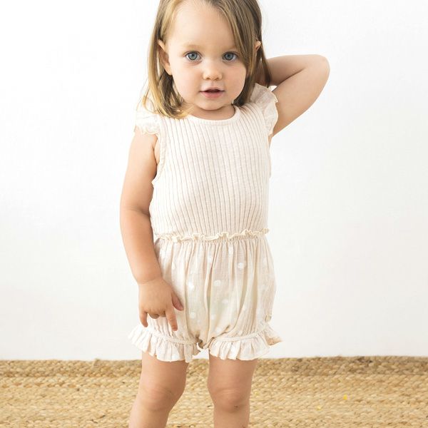 オーガニックコットン ベビーコンビロンパース APPLE