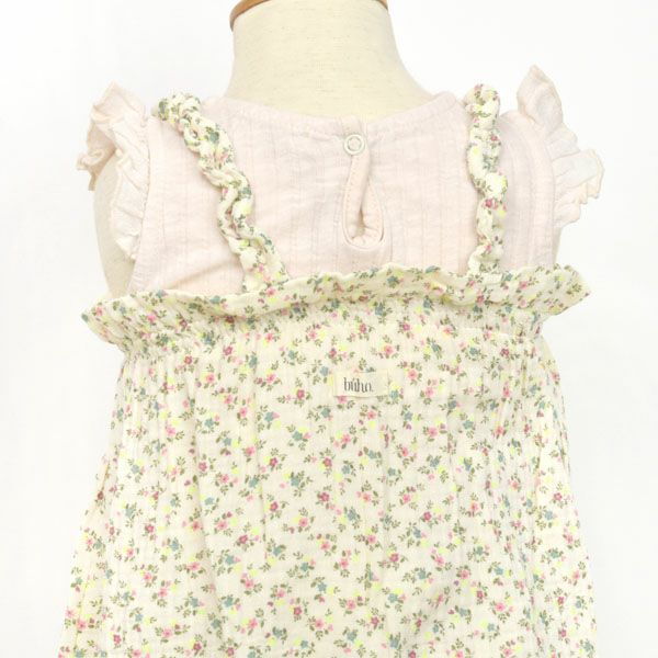 オーガニックコットン ベビーガーゼサロペット