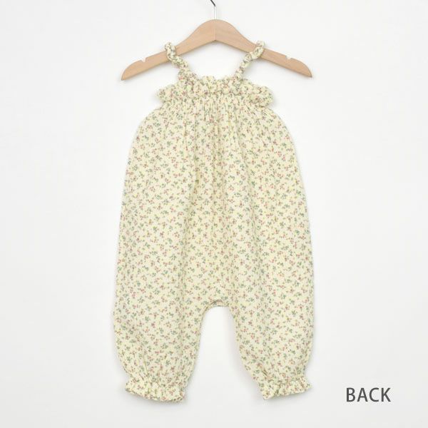 オーガニックコットン ベビーガーゼサロペット