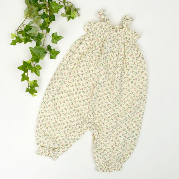オーガニックコットン ベビーガーゼサロペット