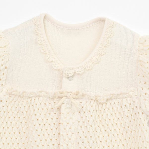 オーガニックコットン ベビーソルブロンメッシュ半袖カバーオール