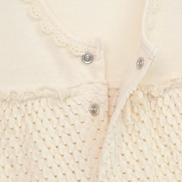 オーガニックコットン ベビーソルブロンメッシュ半袖カバーオール