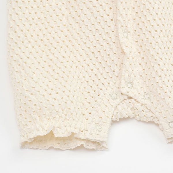 オーガニックコットン ベビーソルブロンメッシュ半袖カバーオール