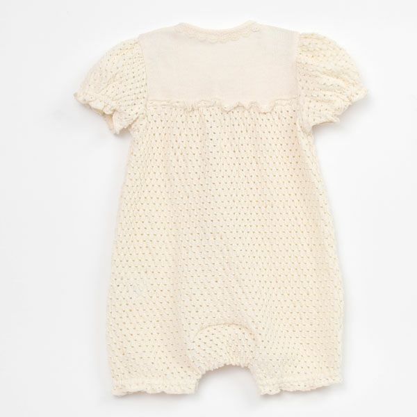 オーガニックコットン ベビーソルブロンメッシュ半袖カバーオール