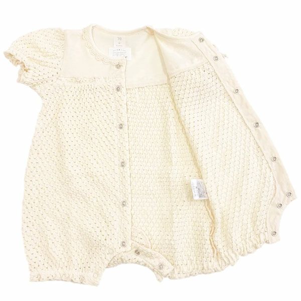 オーガニックコットン ベビーソルブロンメッシュ半袖カバーオール