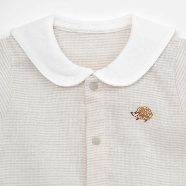 オーガニックコットン ベビーショートカバーオール はりねずみ