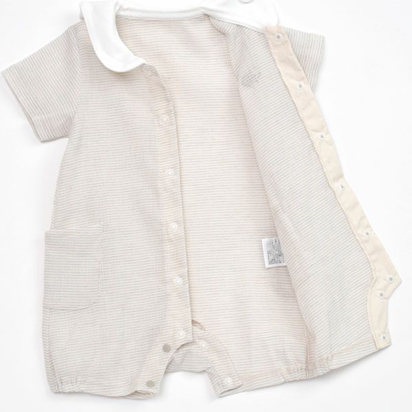 オーガニックコットン ベビーショートカバーオール はりねずみ