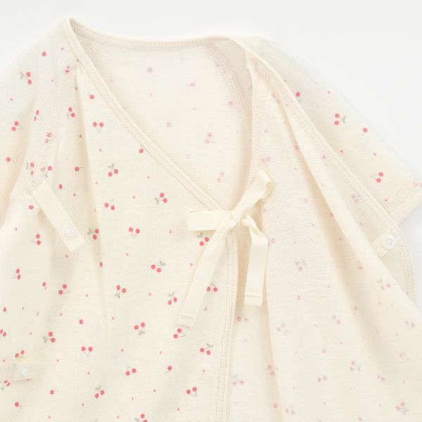 オーガニックコットン ベビー吊天竺中肌着 さくらんぼ