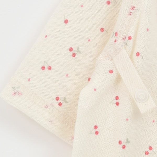 オーガニックコットン ベビー吊天竺中肌着 さくらんぼ