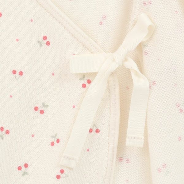 オーガニックコットン ベビー吊天竺中肌着 さくらんぼ
