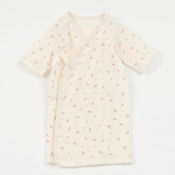 オーガニックコットン ベビー吊天竺中肌着 さくらんぼ