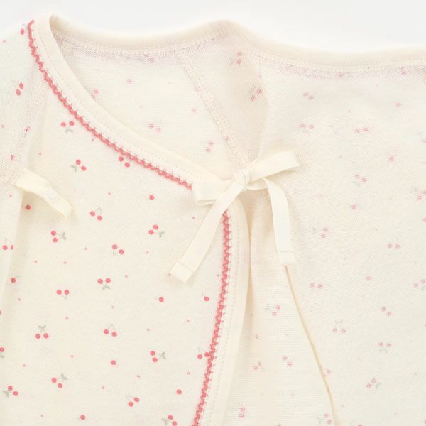 オーガニックコットン ベビー吊天竺コンビオール さくらんぼ