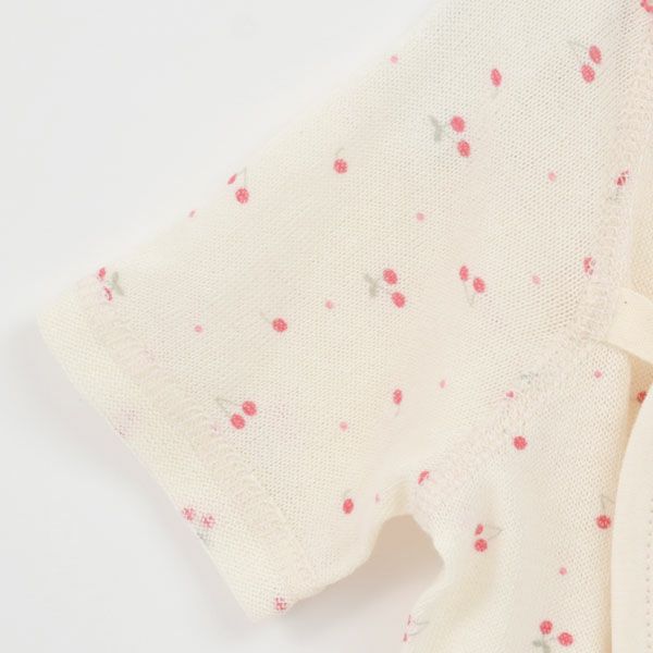 オーガニックコットン ベビー吊天竺コンビオール さくらんぼ