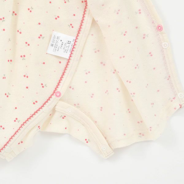 オーガニックコットン ベビー吊天竺コンビオール さくらんぼ