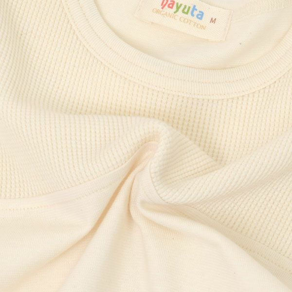 オーガニックコットン キッズワッフル切替半袖Tシャツ