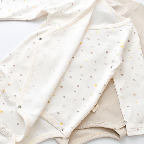 オーガニックコットン ベビー長袖あわせボディGeometric(2枚セット)